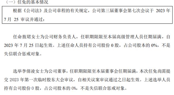 完美电竞 完美电竞下载 app三人咨询任命敖珺为公司财务负责人 2022年公司亏损45478万(图1)