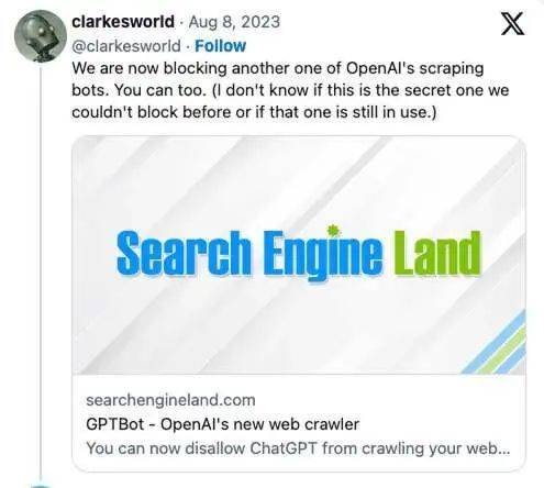 完美电竞 完美电竞官网OpenAI推出网络爬虫GPTBot引发网站抵御潮(图3)